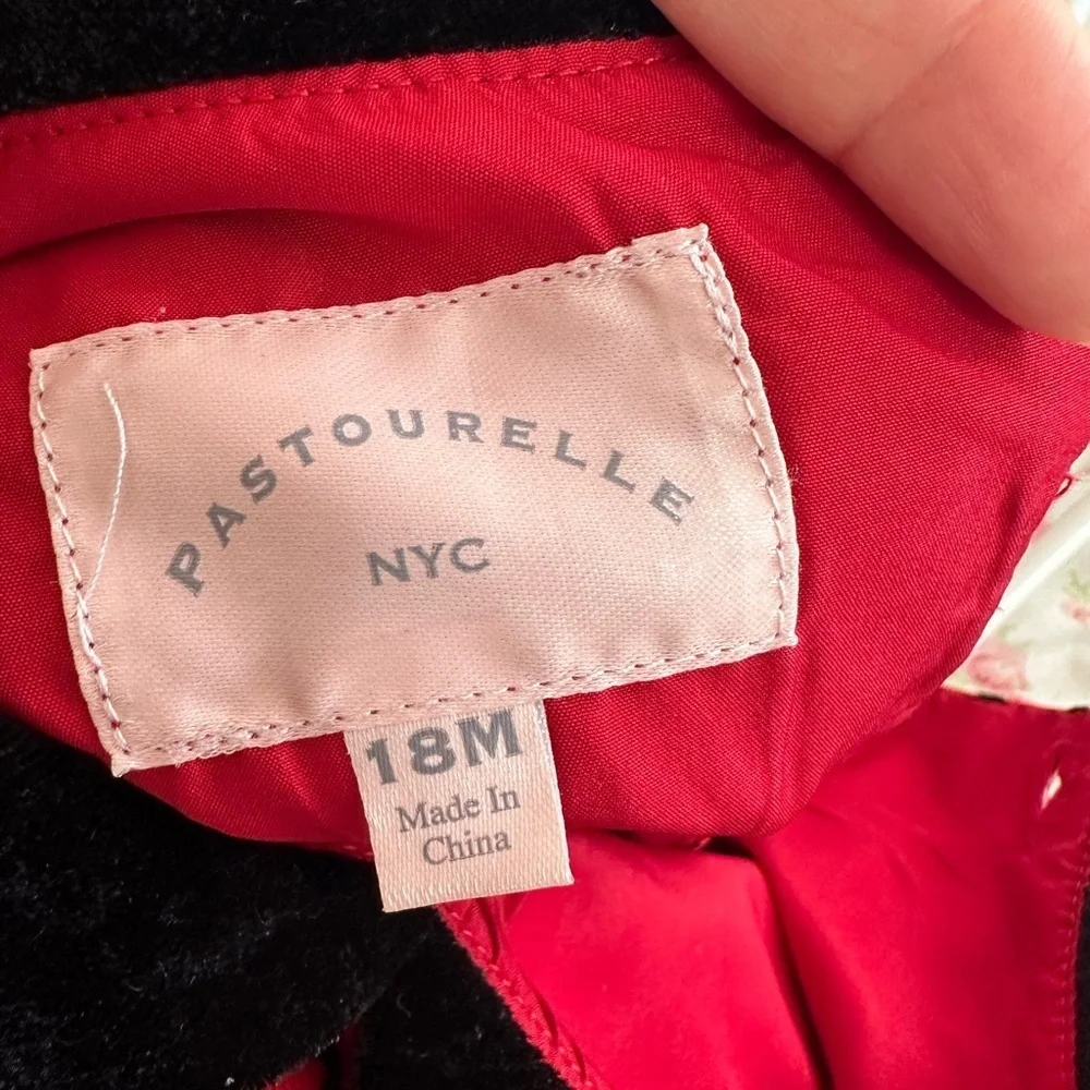 Pastourelle christmas dress size 18 mos velvet collar